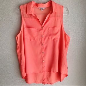 AMERICAN EAGLE | Sleeveless Neon Button Down XL